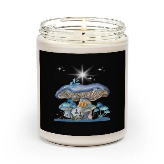 Pastel Blue Mushrooms Scented Candles