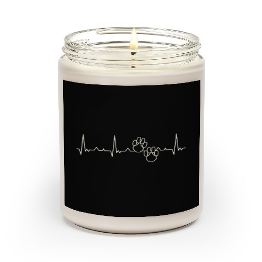 Tiger Footprint Tracks. Heart. Love. EKG. Pulse. Scented Candles