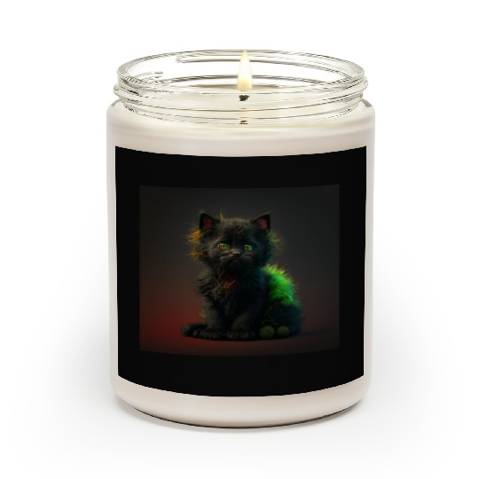 Cute black kitten blended with a wicked spider Scented Candles