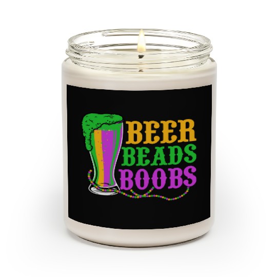 Beer Beads Boobs Mardi Gras Party Scented Candles