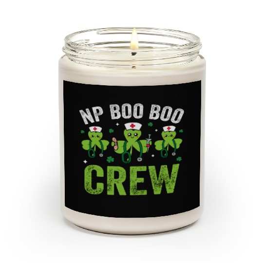 Nurse Practitioner Crew Funny Shamrocks Scented Candles