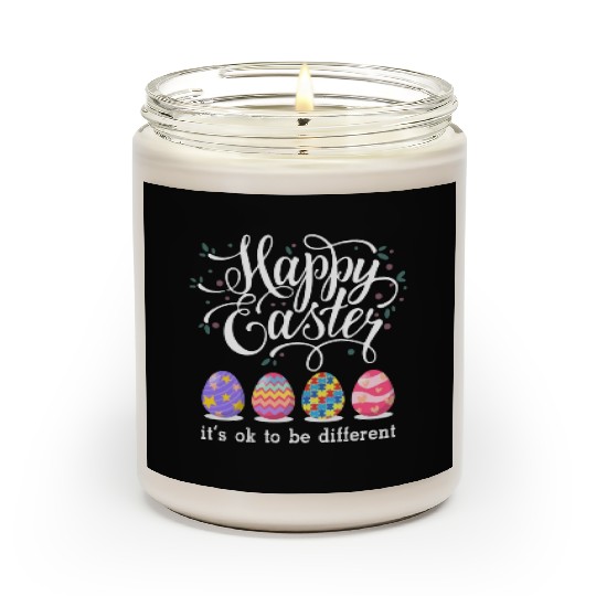 Autism Easter Egg Bunny Puzzle Awareness Scented Candles