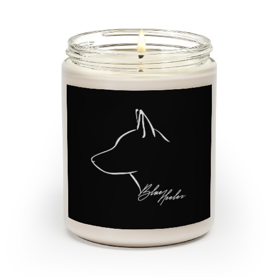 Funny Blue Heeler Profile dog mom Scented Candles