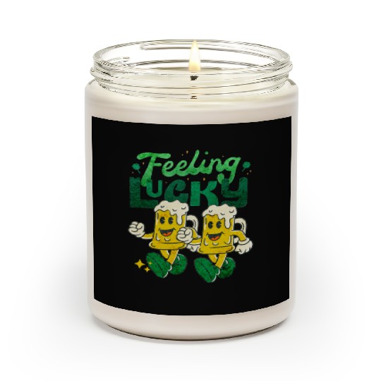St Patrick's Day Feeling Lucky Retro Vintage Beer Scented Candles