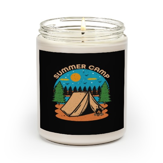 Happy Summer Camp Camping Lover FunnyT-Scented Candles