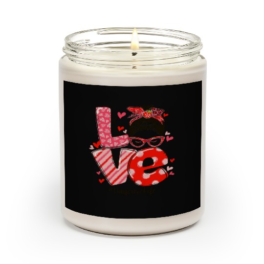 ove Messy Bun Daycare Teacher Valentines Day Scented Candles