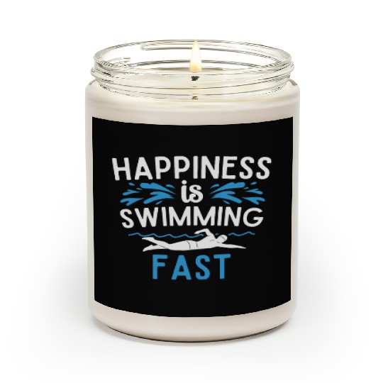 Happiness Is Swimming Fast Sports Freestyle Pool Scented Candles