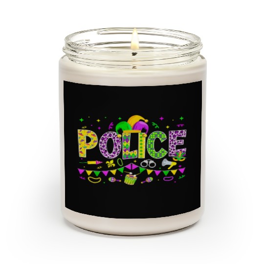 Funny Police Lover Mardi Gras Carnival Party Scented Candles