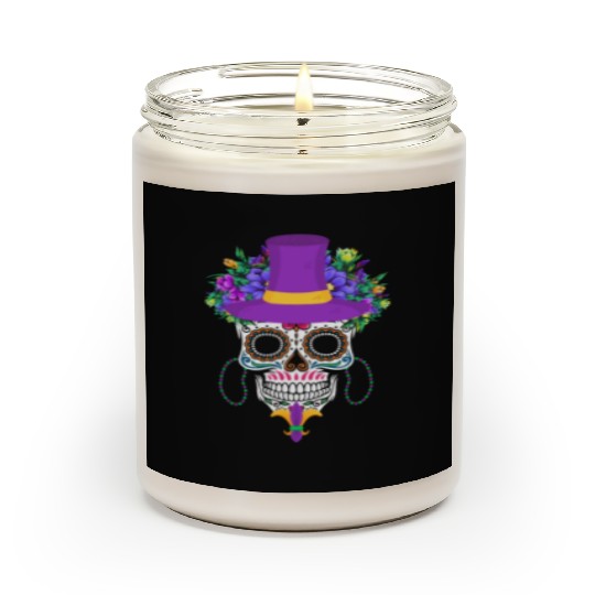 Dia De Los Muertos Mardi Gras Costume Flower Sugar Scented Candles