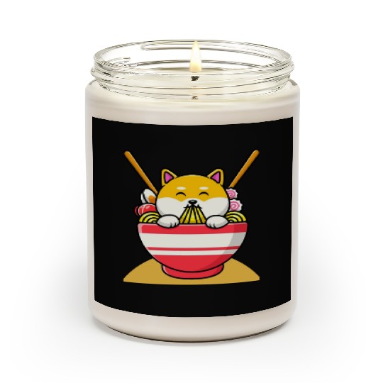 Cat Eating Spaghetti Ramen Cat Sweet Kitty Scented Candles