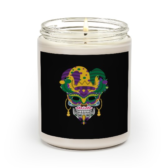 Mardi Gras Mask El Dia De Los Muertos Flower Sugar Scented Candles