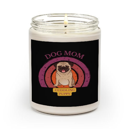 dog mom cuddling puppy Scented Candles