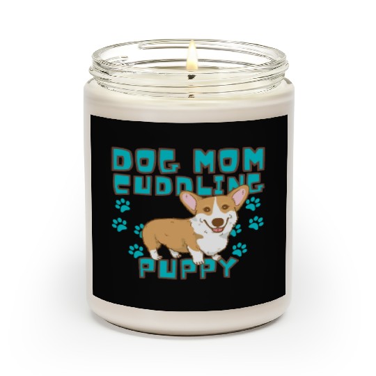 DOG MOM CUDDLING PUPPY , DOGS LOVERS Scented Candles