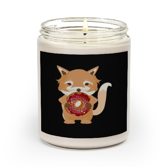 magical little fox with delicious donut Scented Candles