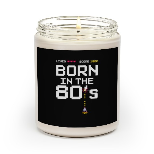 1980 Birtday Retro Gamer Pixel Born in the 80s Scented Candles