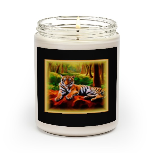 "Majestic Tiger Resting in The Wild". Buy Now Scented Candles