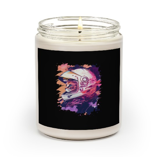 Aesthetic Vaporwave Space Cat 80s 90s Astronaut Scented Candles