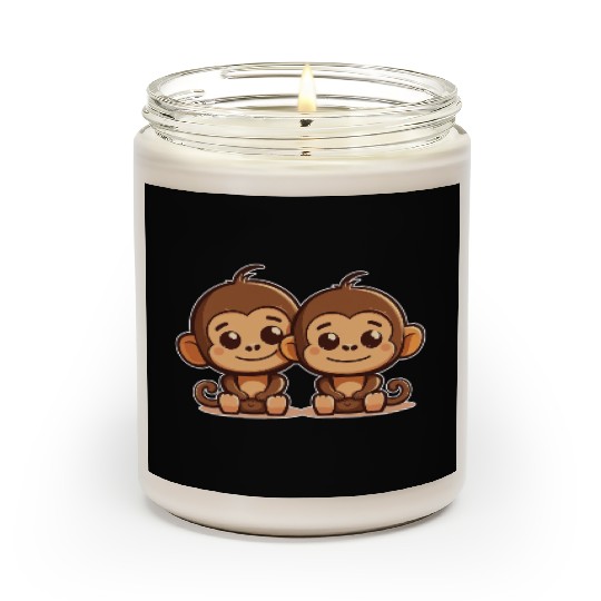 Monkeys siblings brother sister family love ape Scented Candles