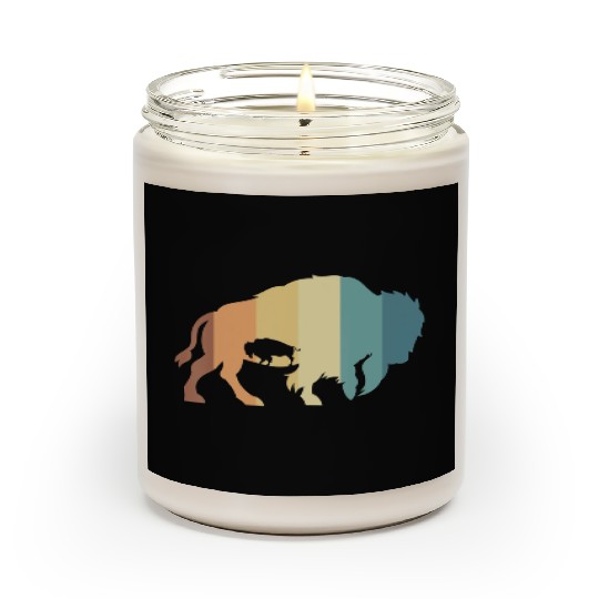 American Bison Animal Lover Retro American Buffalo Scented Candles