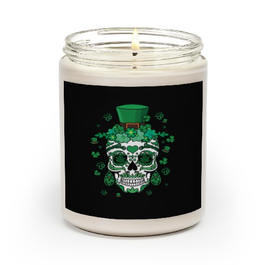 St Patty's Day El Dia De Los Muertos Irish Flower Scented Candles