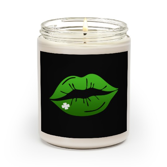 Kiss Mouth Lips Green Ireland St. Patrick's Day Scented Candles