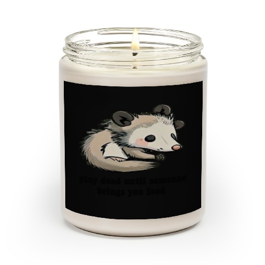 funny opossum play dead Scented Candles