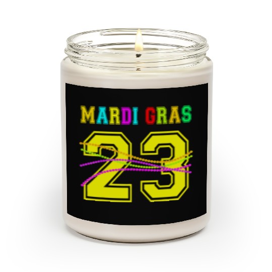 2023 Mardi Gras New Orleans Party Beads Bourbon St Scented Candles