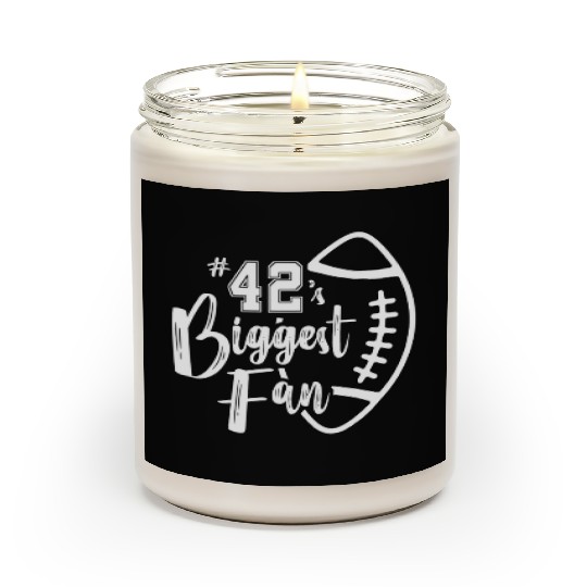 Number 42 s Biggest Fan Scented Candles Football Mom Dad Fa