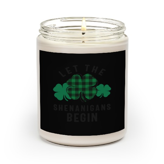 Let The Shenanigans Begin Shamrock St Patricks Day Scented Candles