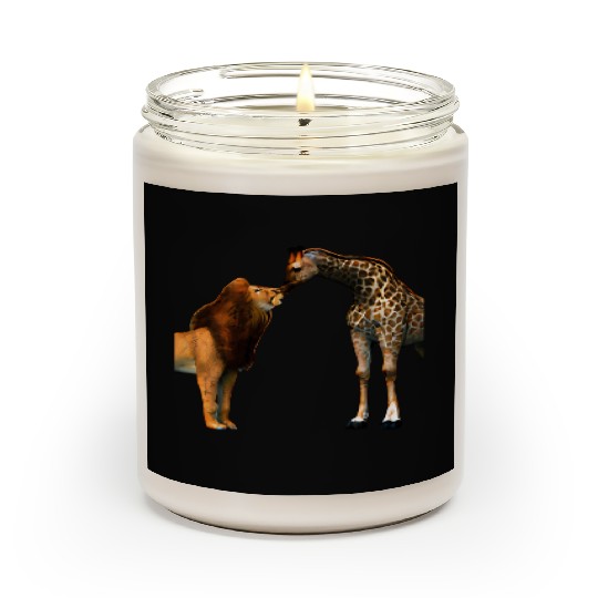 Lion kisses giraffe Scented Candles