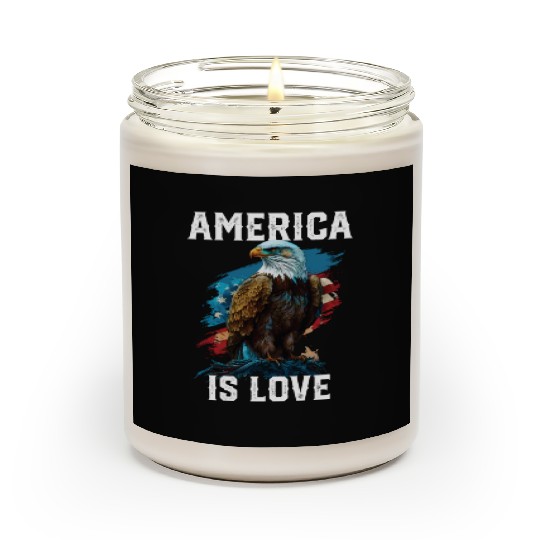 America Is Love American Bald Eagle 4th Of July Scented Candles