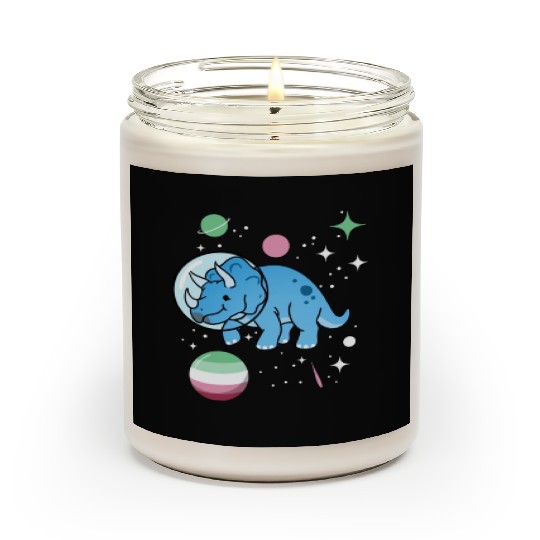 Abrosexual Pride Triceratops Astronaut Scented Candles