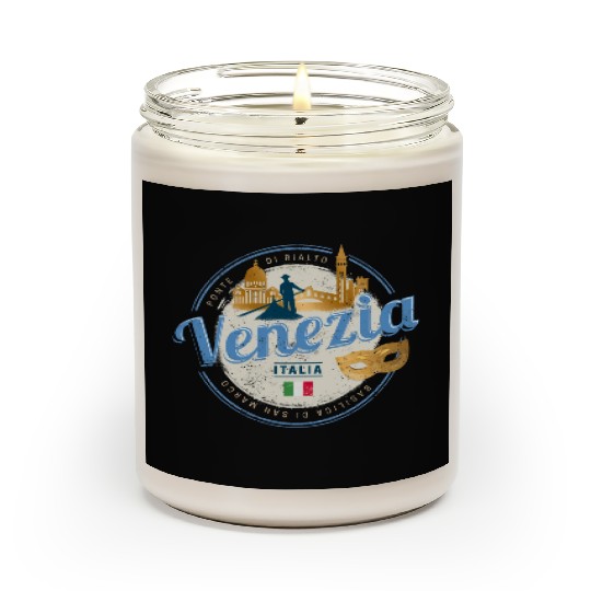 Venice with gondolier Italy carnival vintage Scented Candles