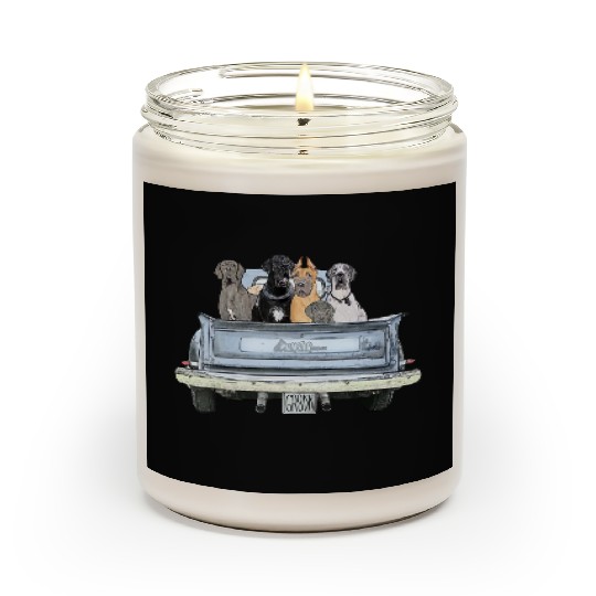 Great Danes in a Pickup Truck Top for Men Large Scented Candles
