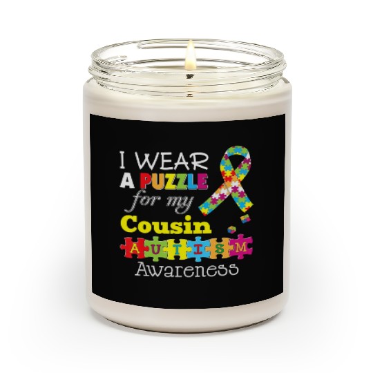 I Love My Autistic Cousin Autism Awareness Day Rai Scented Candles