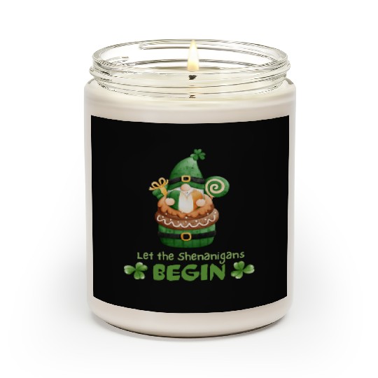 St Patricks Day Let the Shenanigans Begin Gnome Scented Candles
