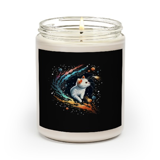 Astronaut Cat or Space Cat on Galaxy Cat Lover Scented Candles