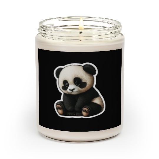 Cute little Panda playing design Scented Candles