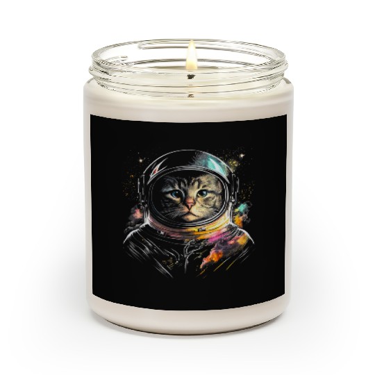Space Cat on Galaxy Cat Lover Scented Candles