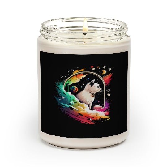 Space Cat on Galaxy Cat Lover Scented Candles
