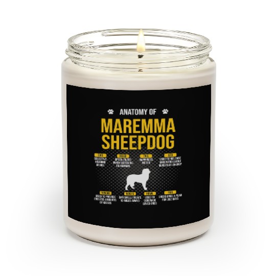 Anatomy Of Maremma Sheepdog Funny Dog Lover Gift Scented Candles