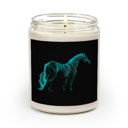 Turquoise Equestrian Art Horse Lover Western Rodeo Scented Candles