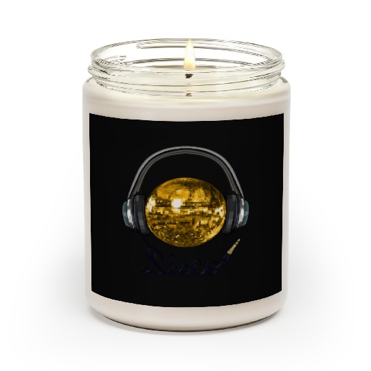 Gold Disco Ball Music Headphones Scented Candles