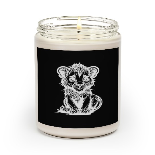 Cute Vintage Lion Baby Scented Candles