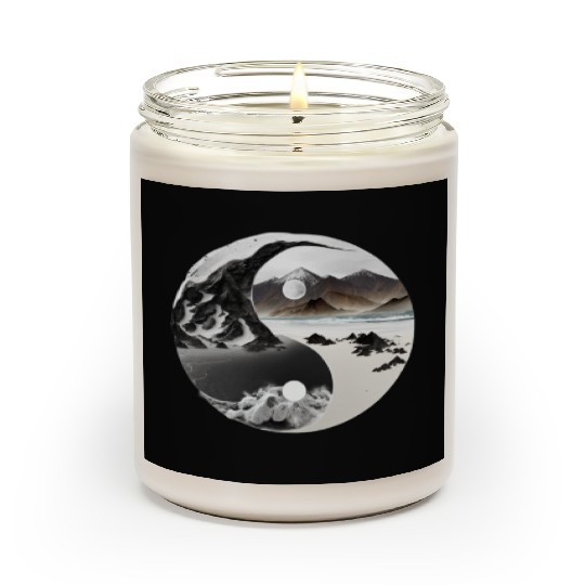 Ying Yang - mountains - beach Scented Candles