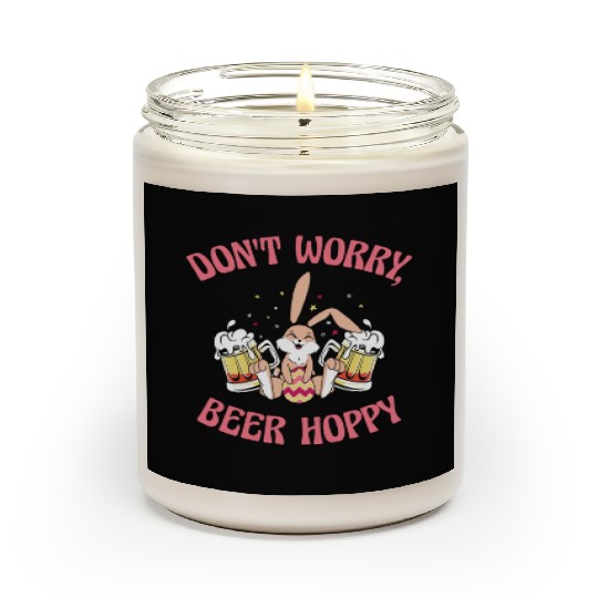 Easter Bunnies Beer Drinking Holiday Rabbit Scented Candles
