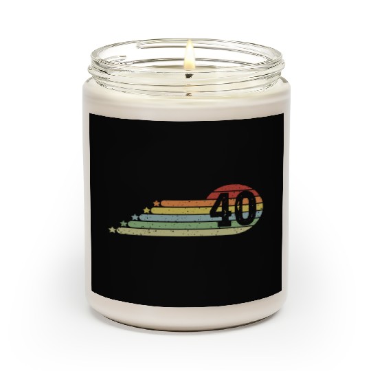 40th Birthday Retro Vintage 40 Years Men Women Scented Candles