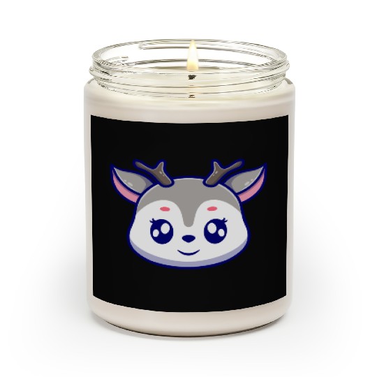 Cute deer cartoon icon illustration gift Scented Candles