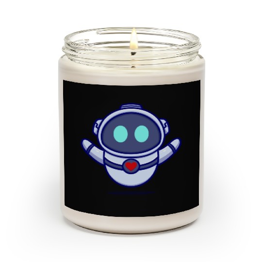Cute robot cartoon icon illustration gifts Scented Candles