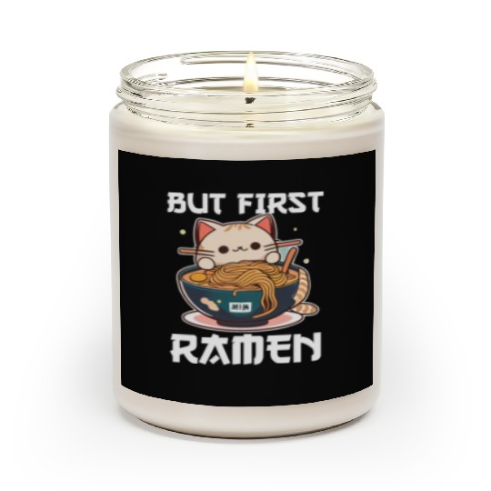 But First Ramen Cat Japanese Tokyo Ramen Noodles Scented Candles